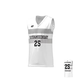 Basketball Jersey Horizontal Strips - White